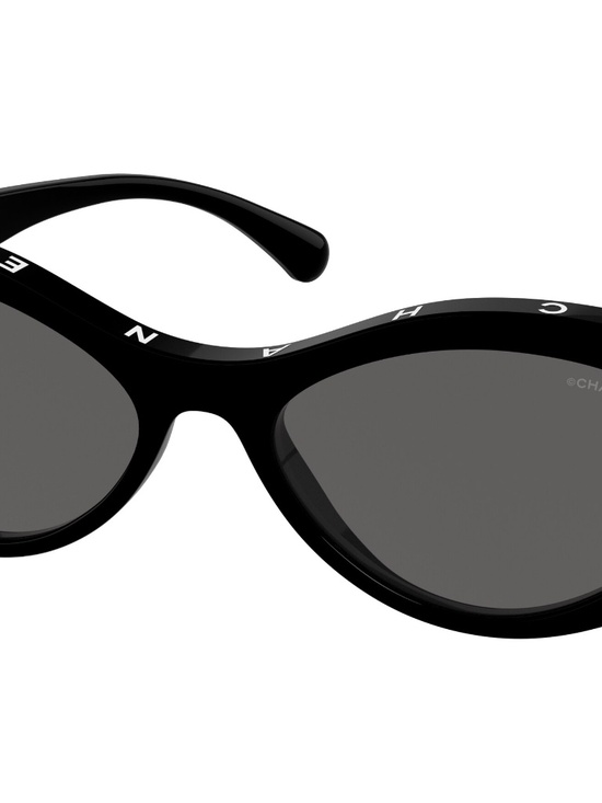 CHANEL Black Acetate Oval Cat Eye Sunglasses Style 5416~ NEW
